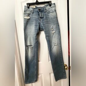 Hollister Light Blue Distressed Men's Jeans
